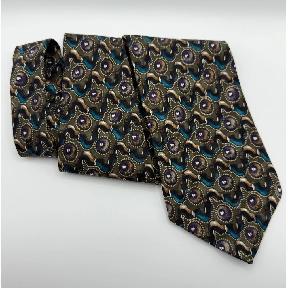 Martin Wong Necktie OS Silk Abstract Geometric Retro 90s Art Deco Maximalist Tie